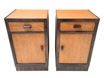 Two Art Deco Modernist Nightstands or Bedside Tables, 1920s 2